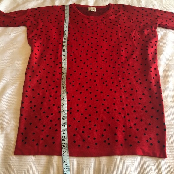 Willow & Page Red Sweater with Black Polka Dots - Picture 5 of 8